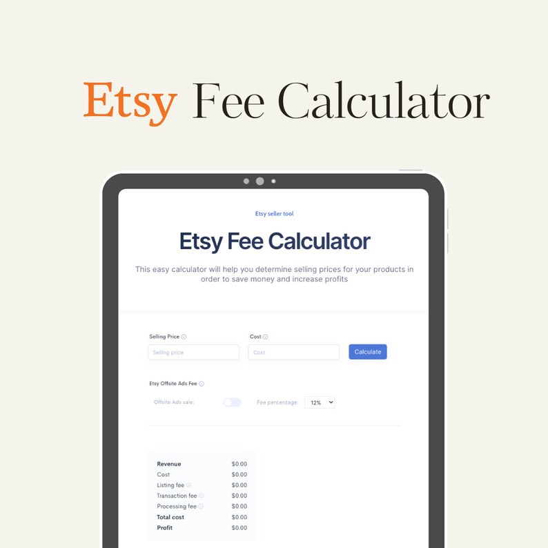 Etsy Fee Calculator Free Calculator for Etsy Sellers Etsy