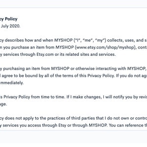Etsy Privacy Policy Template Free Generator for Etsy Shops Etsy Etsy Privacy Policy Template Free Generator for Etsy Shops Etsy