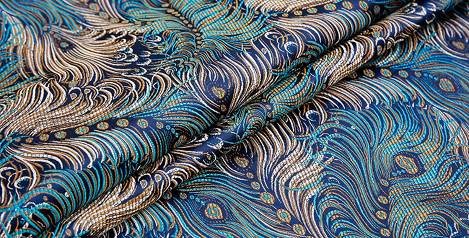 The Peacock Brocade Fabric by A Yard Chinese Brocade Fabric Etsy
