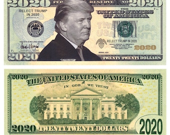MONEY 2 Fun Gift I 4 Donald Trump Re-Elect President 2020 Dollar Bills ...