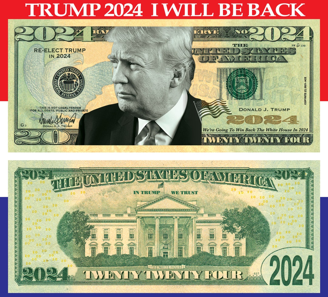 Amazon.com: 5pc 2024 Silver Gold Trump Dollar Bills
