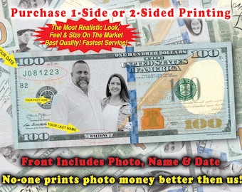 Custom Face Hundred Dollar Bill: Personalized Birthday Gift