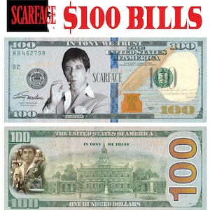 25-500 pack In Scarface - Tony Montana 100 Dollar Bills - Look/Feel/Size So Real
