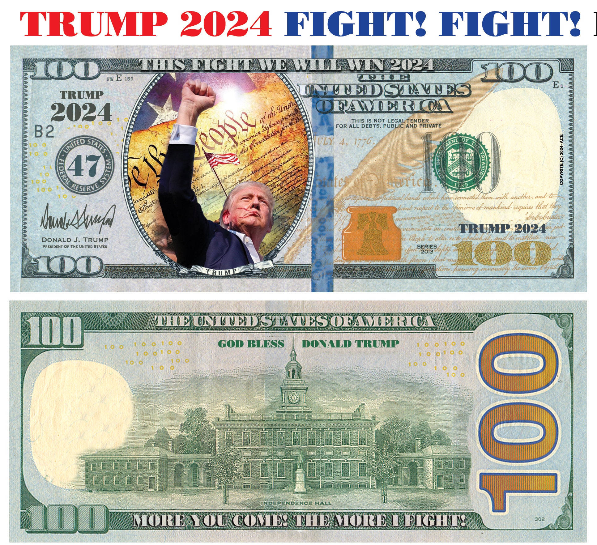 250 Pack Trump 2024 'I Will Be Back' Funny Money Dollar Bills - Novelty MAGA Bills