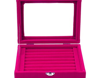 Details about 36 Slot Jewelry Ring Display Case Organizer Glass Top Storage Box Tray Holders Details about 36 Slot Jewelry Ring Display Case Organizer Glass Top Storage Box Tray Holders