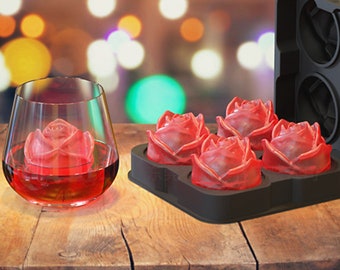 Bac à glaçons en silicone rose moule à glaçons pour cocktail whisky jus de café glacé fabrication de bars fêtes