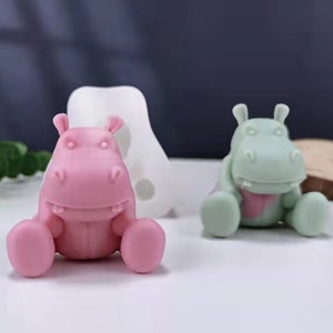 Silicone Hippo Mould Handmade Scented Candles Ornaments Making Tool