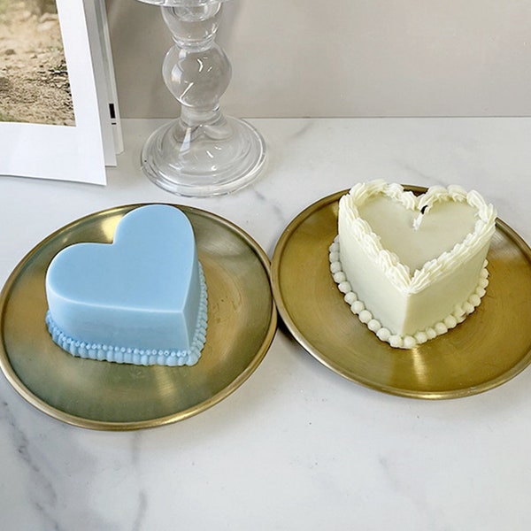 Moule à gâteau en silicone en forme de coeur, mousse au chocolat faite main, bougies parfumées, outil de fabrication de savon 3 styles