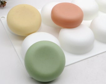 Set of 8 Cavities Pudding Molds Silicone Oblate Mousse Mold Handmade Soap Lotion Bar Making