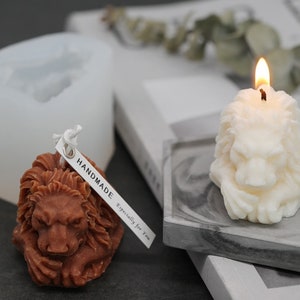 3D Silicone Lion Mold For Candle Handmade Soap Lotion Bar Plaster  DIY