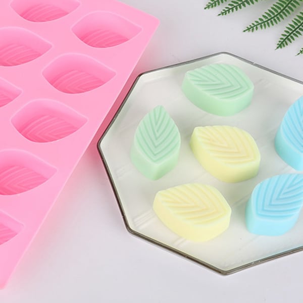 Silicone Leaves Mold of 10 Cavities for Handmade Lotion Bar Soap Making Tool DIY