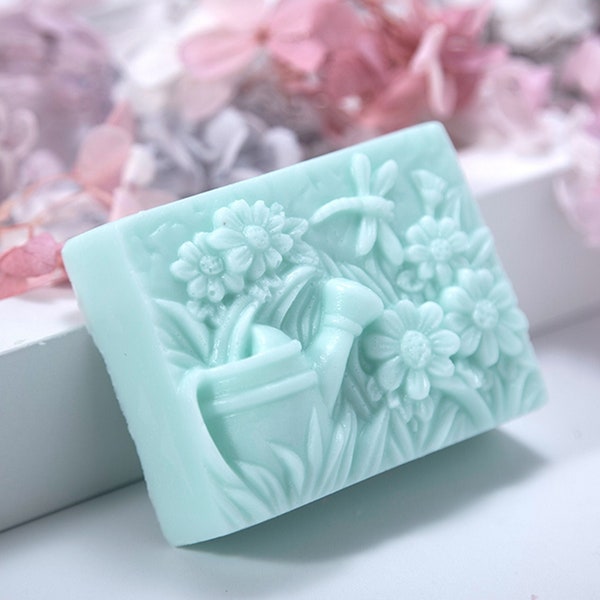 Square Soap Bar Mold Silicone Lotion Bar Mould Handmade Flowers Soap Making Tool