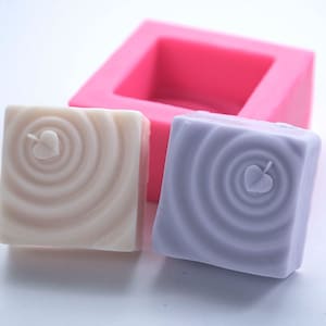 Lovely Square Soap Mold Silicone Lotion Bar Mould Handmade Ripple Soap Making Tool Water Wave Leaf DIY