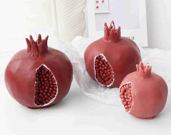 Silicone Pomegranate Mold Handmade Wax Candles Resin Ornaments Making Tool DIY 3 Sizes