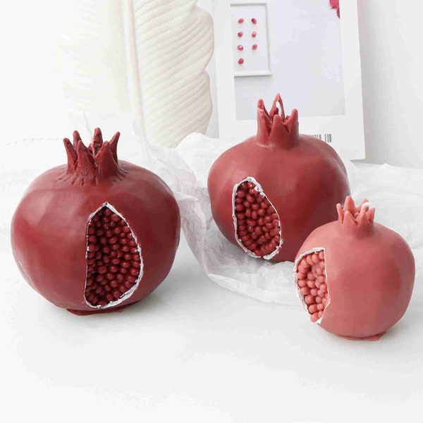 Silicone Pomegranate Mold Handmade Wax Candles Resin Ornaments Making Tool DIY 3 Sizes