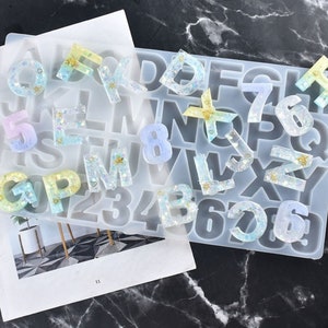 Alphabet Resin Silicone Molds Letter Number for Epoxy Molds DIY