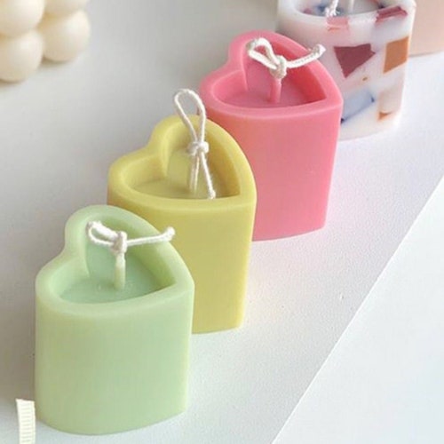 Columnar Candle Mold Heart Shape Wedding Candle Homemade Etsy