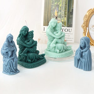 Molde para velas de Virgen María, molde de silicona para escultura, vela  perfumada, jabón, yeso, arte de resina, decoración religiosa para el hogar