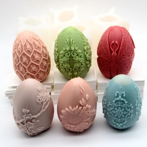 Embossed Large Egg Silicone Mold: Soap Candle Making, DIY Easter Craft