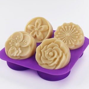 Lovely Flowers Soap Mold Silicone Lotion Bar Mould Handmade Soap Bar Making Tool