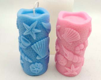 Silicone Pillar Candle Molds Mould For Scented Candles Making Tool DIY Shell Pattern