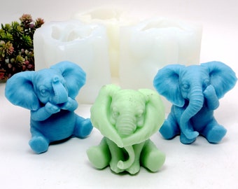 Silicone Elephant Molds For Handmade Chocolate Candy Mousse Cake Topper Candles Soap Making Tool DIY 3 Styles