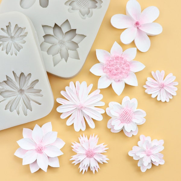 Daisy  Silicone Mold For Gumpaste Fondant Chocolate Candy Flower Cake Decoration DIY