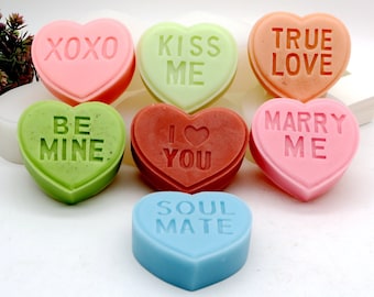 Heart Silicone Soap Mold: Love Words Lotion Bar Making Tool