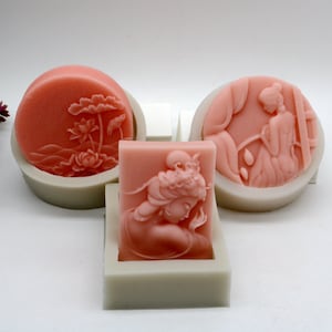 Silikontvålform: Flicka, Lotion Bar-verktyg, Lotus, Cirkulär och Rektangulär