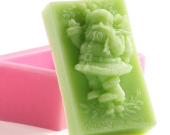 Santa Claus Soap Mold Silicone Lotion Bar Mould Handmade Soap Bar Making Tool