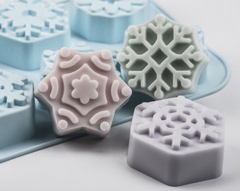 Snowflakes Mold Set For Ice Cube Tray Homemade Mini Soap Lotion Bar Chocolate DIY