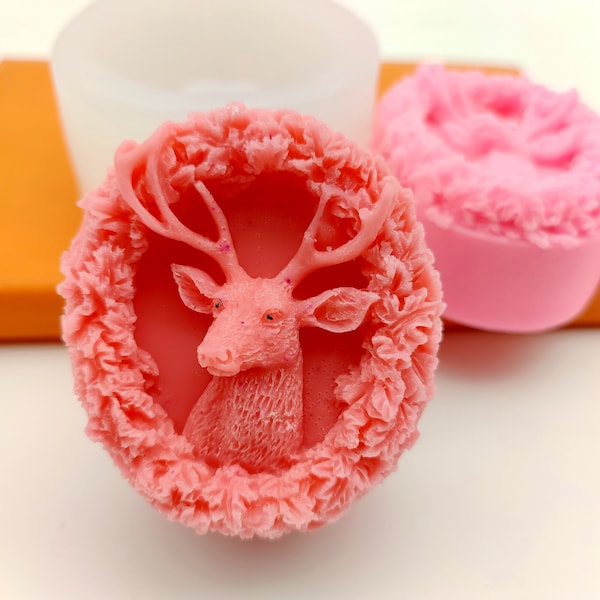 Silicone Oval Soap Mold Deer Lotion Bar Mould Handmade Cold Soap Bar Making Tool