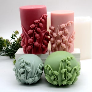 Silikonform für geprägte Kerzen, duftende Blumenkugel, Stumpenkerzen, Herstellungswerkzeug 4 Styles