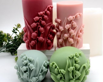 Silicone Embossed Candle Mold Scented Flower Ball Pillar Candles Making Tool 4 Styles