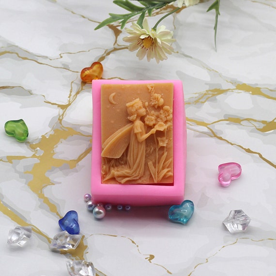 Lovely Fairy Soap Mold Silicone Lotion Bar Handmade Making Tool