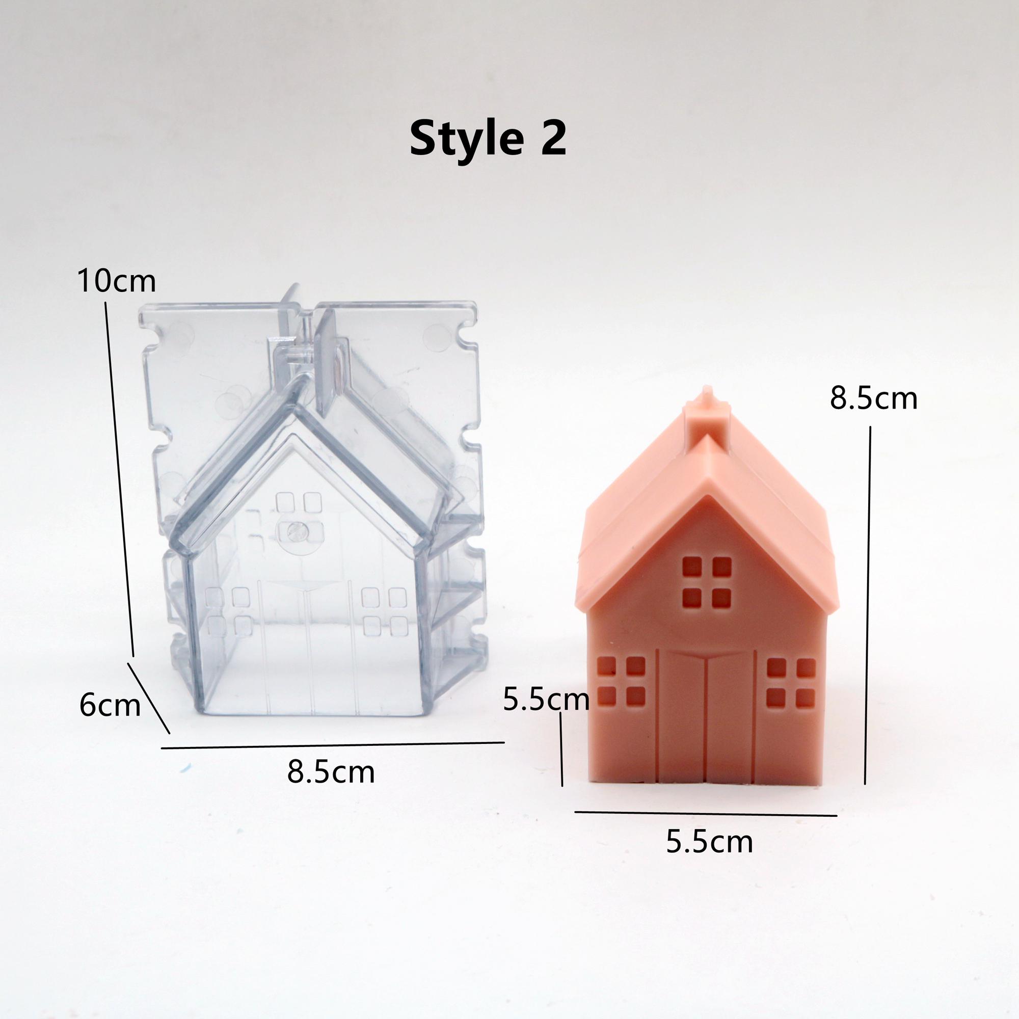 Moules De Maison En Silicone De Noël, Moule à Bougie En Forme De Maison 3D, Moules En Résine Réutilisables, Plâtre Antiadhésif, Regina