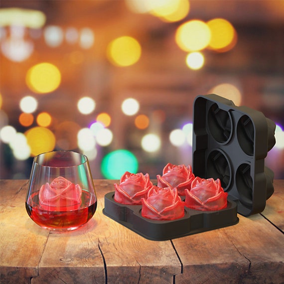 Rose Ice Cube Mold Silicone Ice Tray for Cocktail Whiskey Iced
