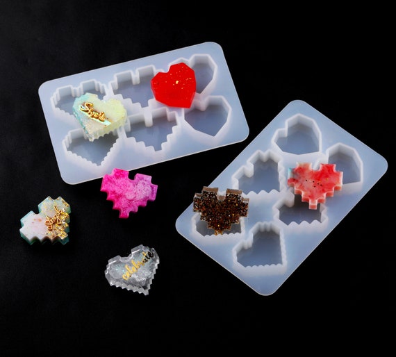 Heart Shaped Pendant Mold-heart Puzzle Resin Mold-couple Heart Keychain Mold-jewelry  Making Mold-uv Resin Mold-epoxy Art Mold 