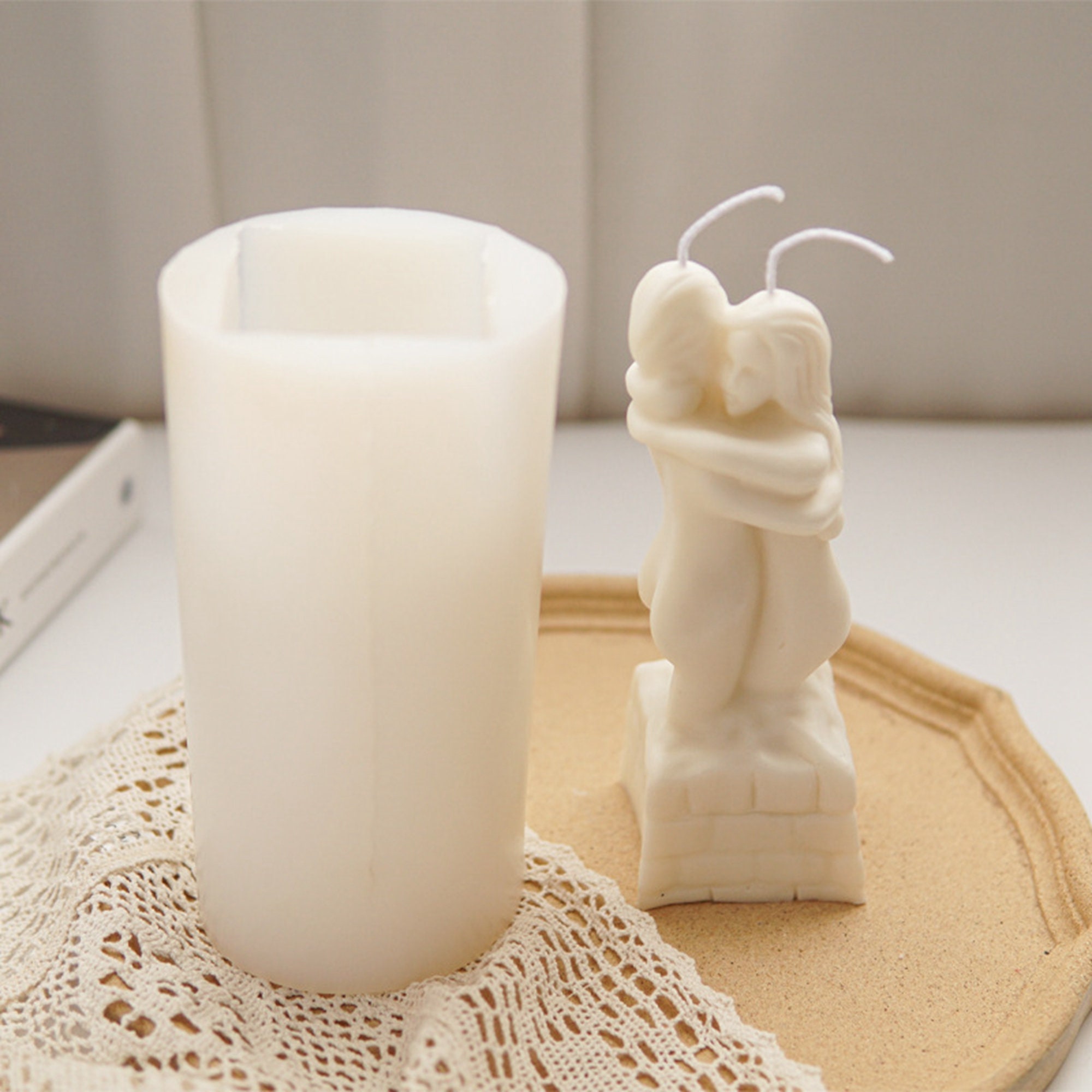 Stampo per grandi amanti Stampo per candele in silicone Cera di soia fatta a  mano Ornamenti in resina di cera d'api Fai da te San Valentino -  Italia