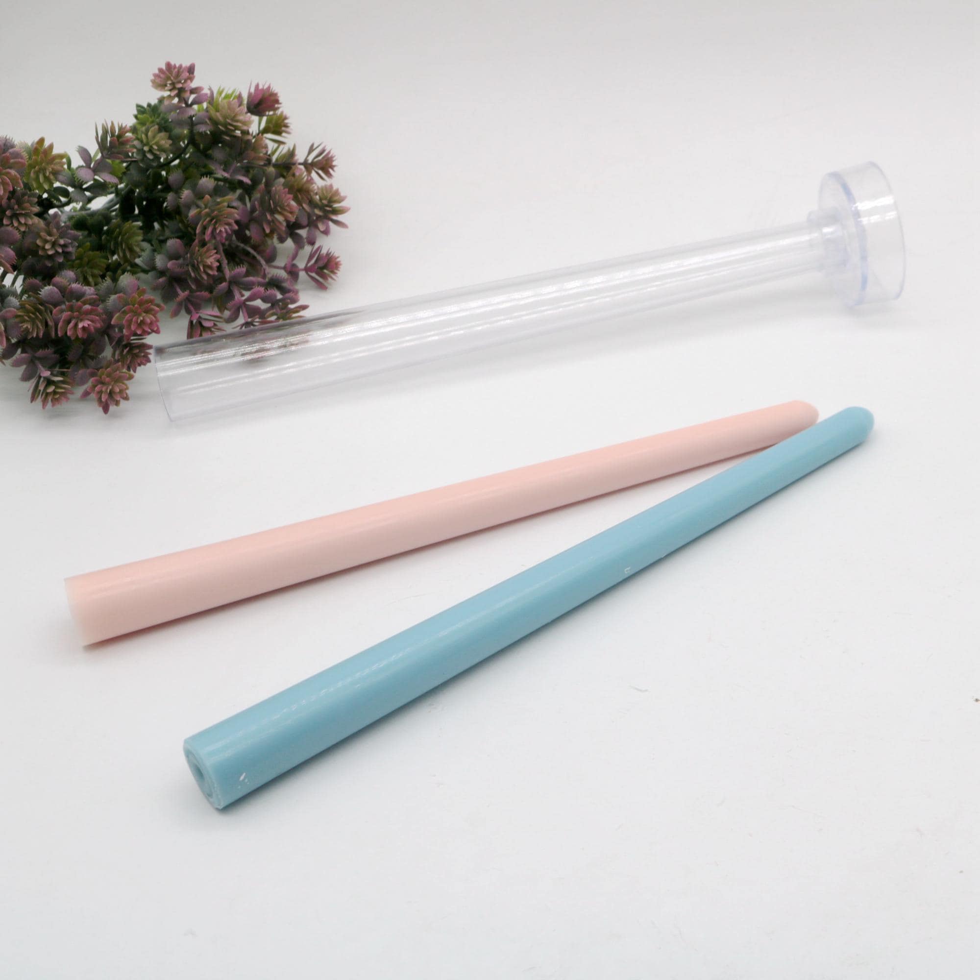 Taper kaars mal, 4 stuks doorzichtige plastic taps toelopende