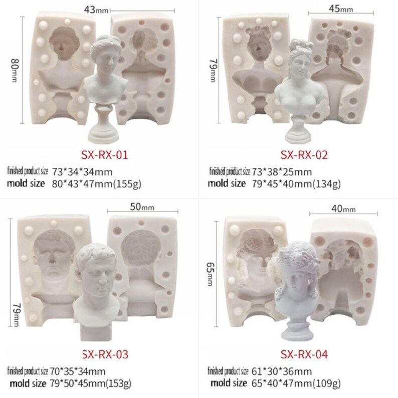 3D Plaster Statues Mould Vintage Candle Molds Cake Decoration Etsy