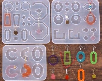 Clear Epoxy Resin Mold Silicone For Pendant Earring Keychain Ornaments Jelelry Making