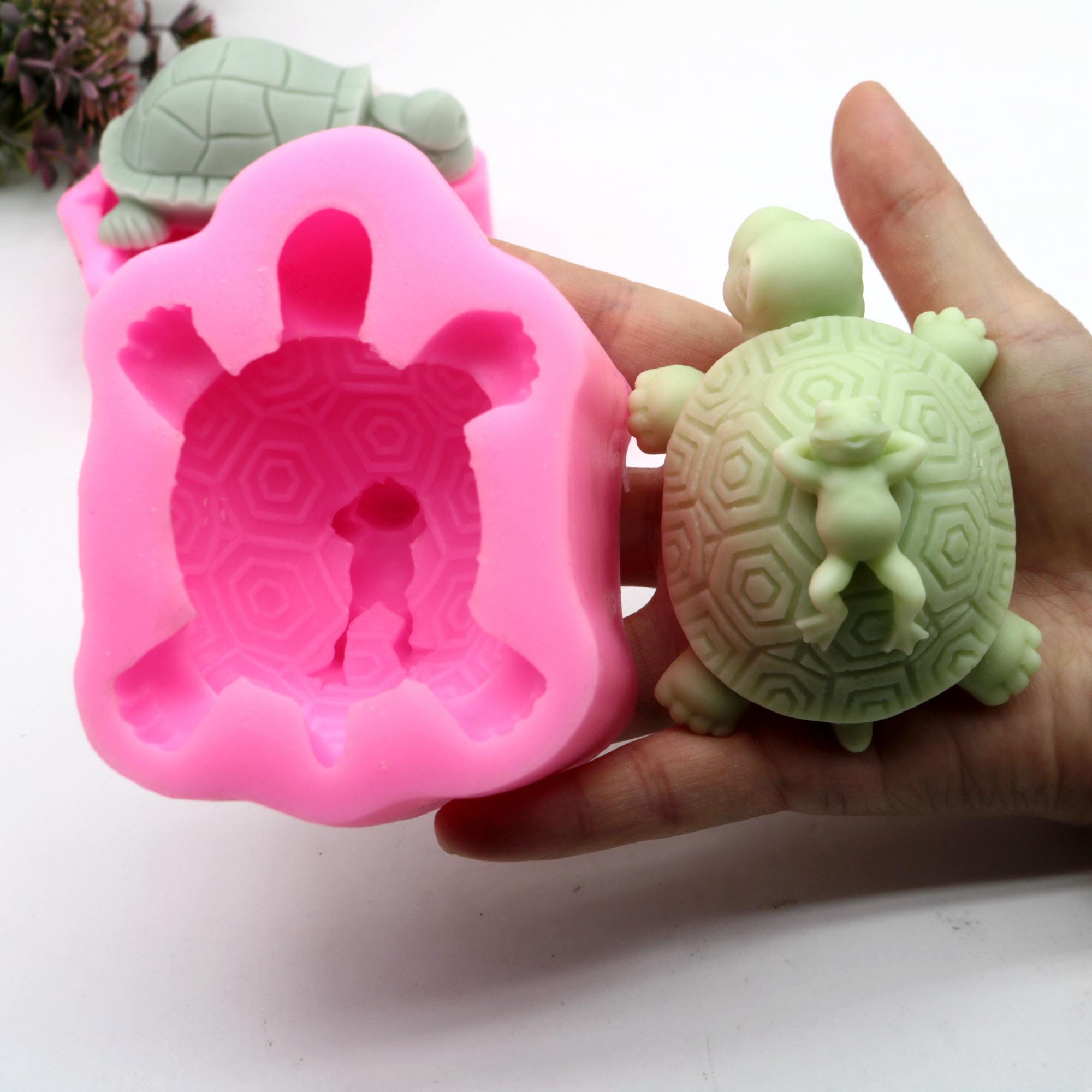 Silikon-Kuchenformen Schildkröte 3er-Set - 6 Mulden, Rosa, Für Schokolade & Backen