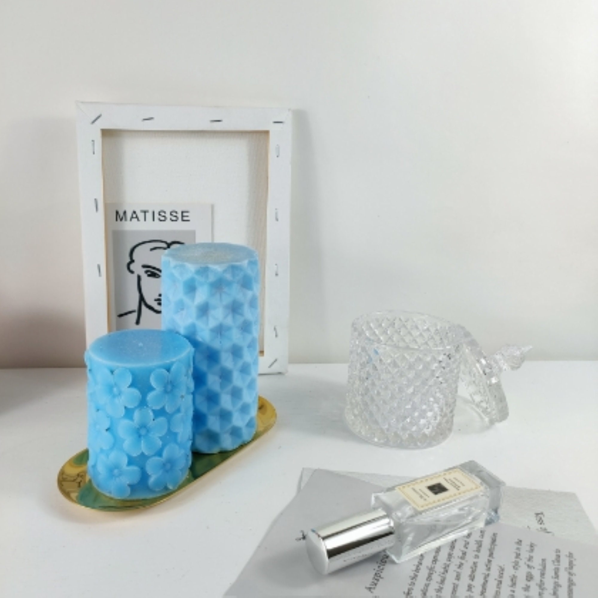 Pretty Candles Molds With Pattern For Hand made Candle Scented Etsy