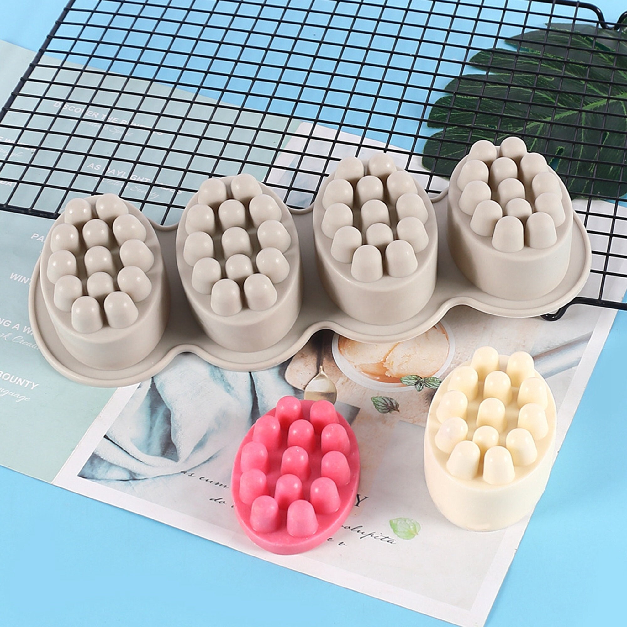 Silicone Massage Soap Mold Lotion Bars Molding DIY Etsy