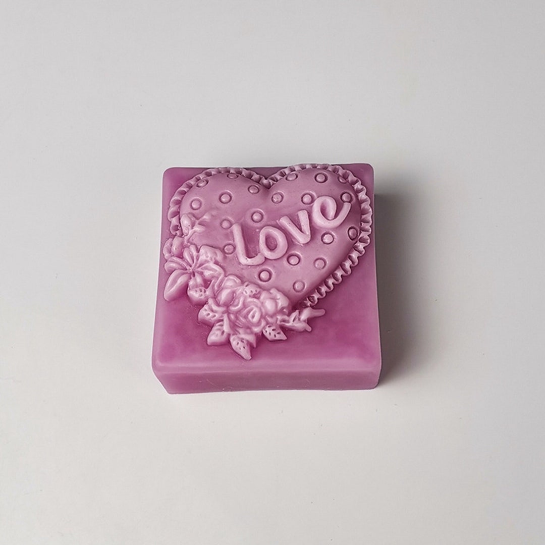 Silicone Soap Bar Mold Lovely Rose Lotion Bar Mold Handmade Etsy
