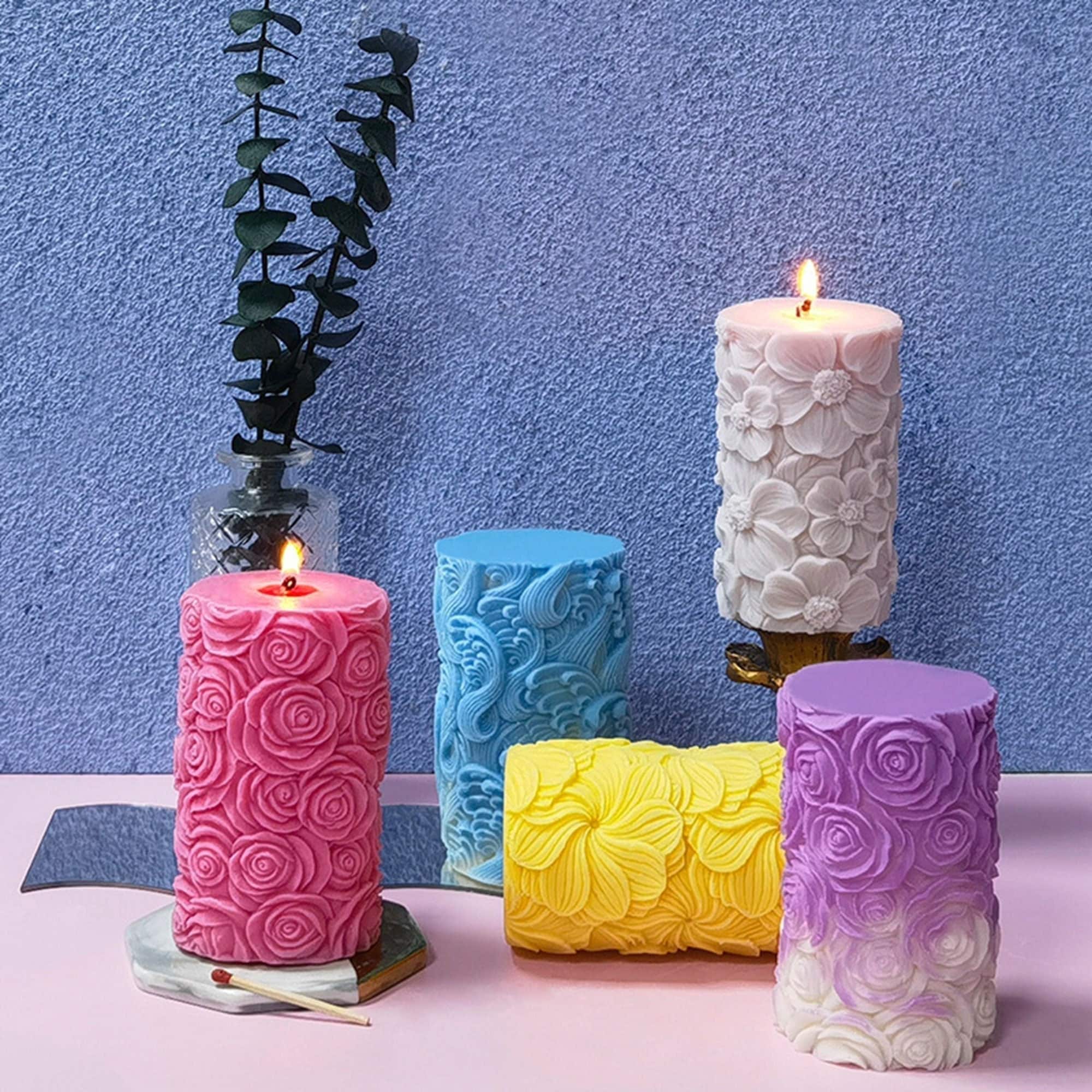 Moule de colonne de fleurs en relief en Silicone, outil de fabrication de bougies  parfumées faites à la main, 6 styles -  France
