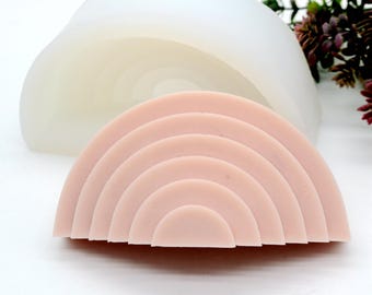 Silicone Rainbow Molds For Scented Candles Soap Plaster Resin Oranements Making Tool DIY Supplies