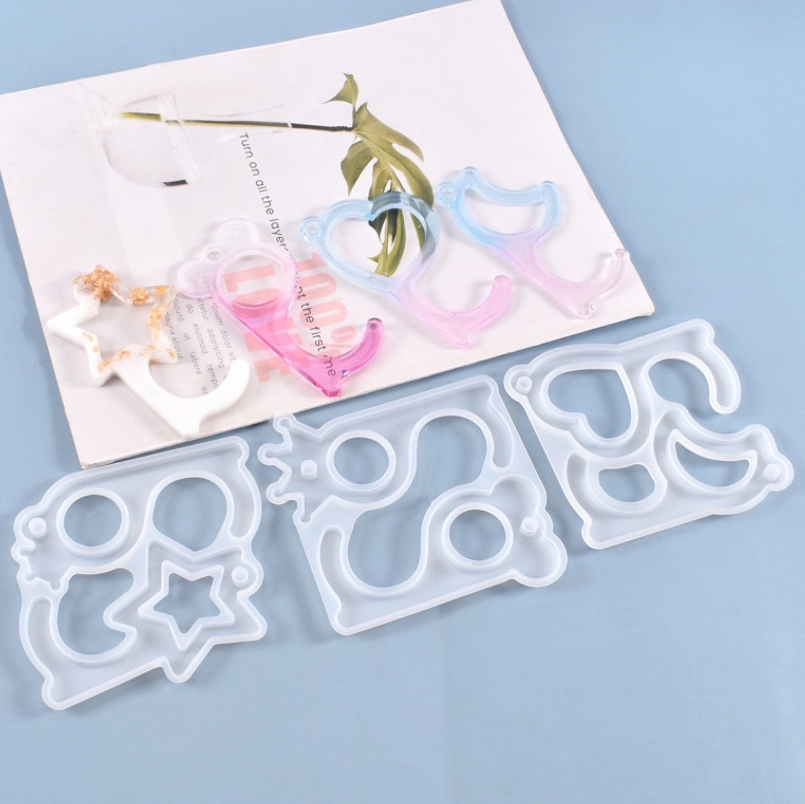 Clear Key Resin Molds for Keychains Pendant DIY Epoxy Resin Etsy