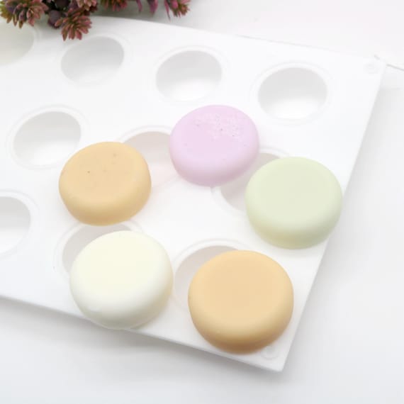 Round Silicone Mold: 15-Cavity for Chocolate, Cookie, Soap, Lotion Bar Making
